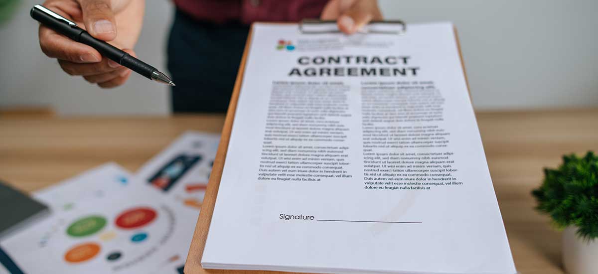 Person presenting a contract agreement